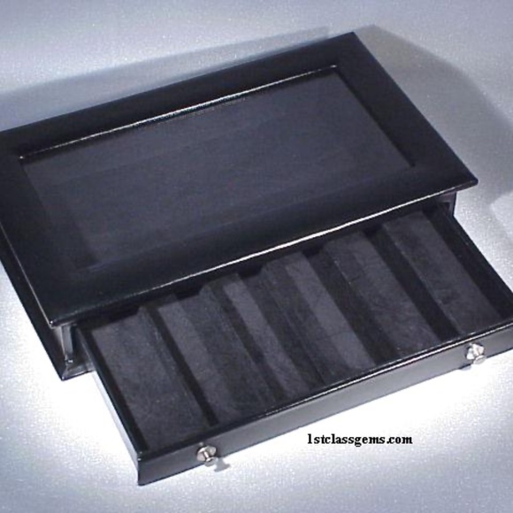 FINAL SALE PRICE Wolf Designs 6 Pc. Watch Display Case in Black Leather - Picture 5 of 5